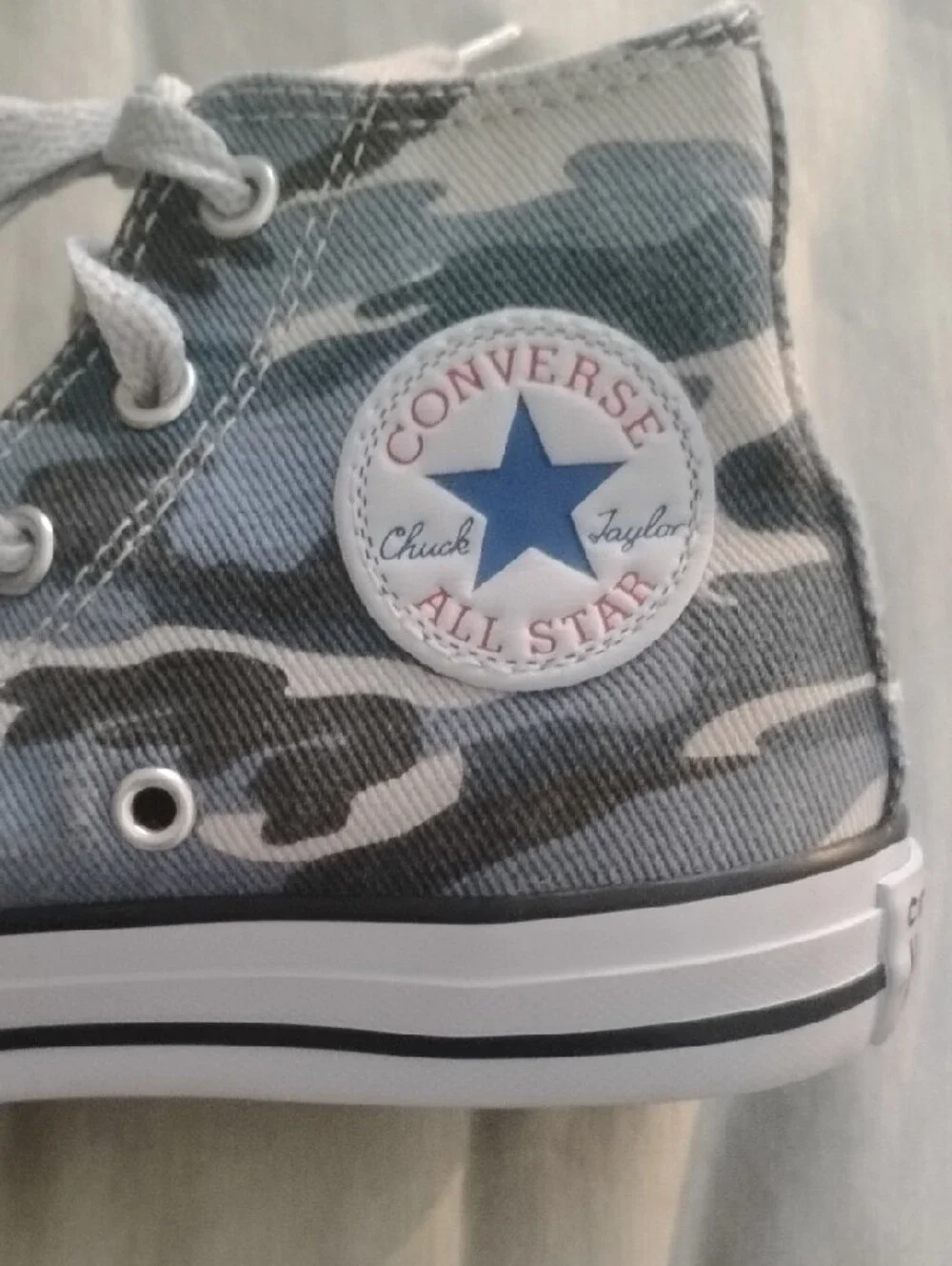 Converse Kids High Top Sneakers in Gray Blue Camo